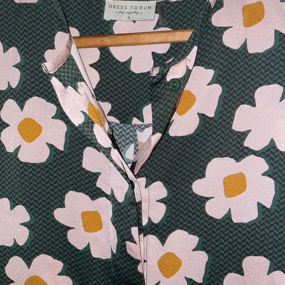 Floral belted shirt dress size SMALL